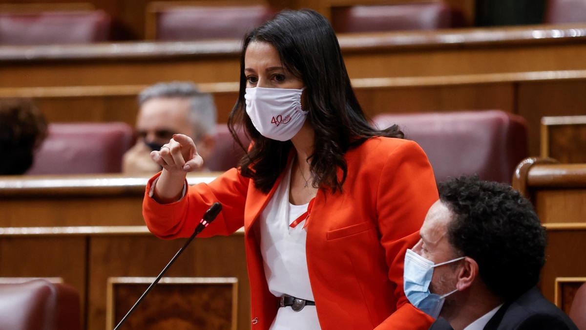 Inés Arrimadas durante una comparecencia en el Congreso.