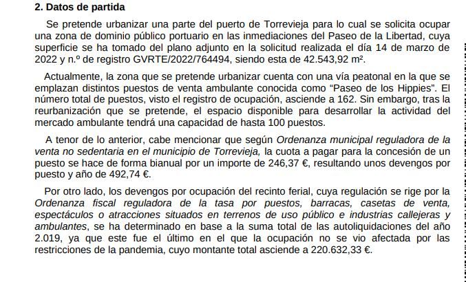 Extracto del informe en el que se cita textualmente la reducción del número de puestos