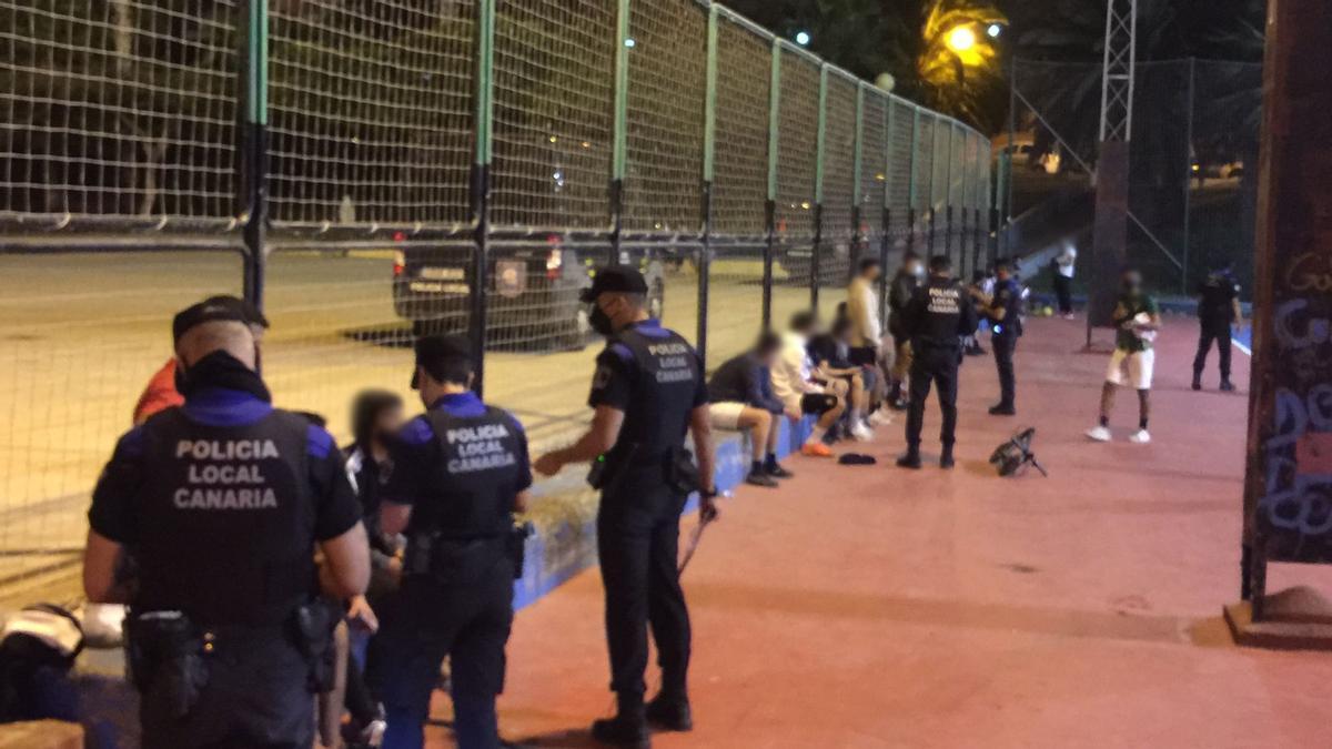 La intervención policial en la capital grancanaria.