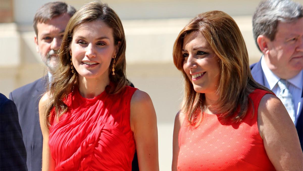 La reina Letizia i la presidenta de la Junta d’Andalusia, Susana Díaz, el 24 de juliol. 