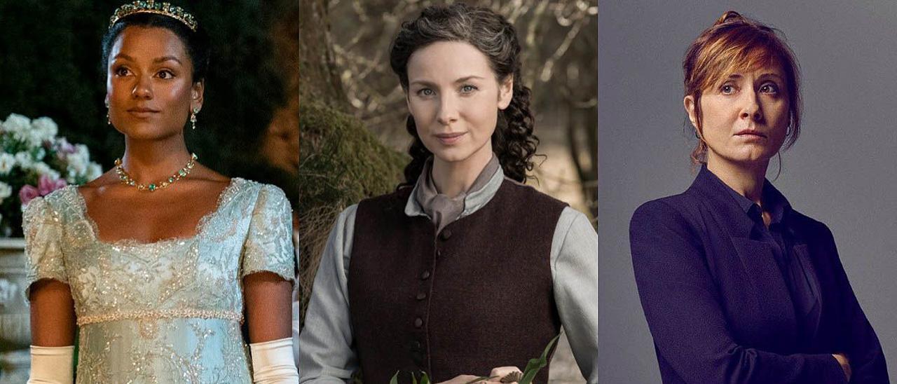 Simone Ashley (’Los Bridgerton’), Caitriona Balfe (’Outlander’) y Nathalie Poza (’La unidad’).