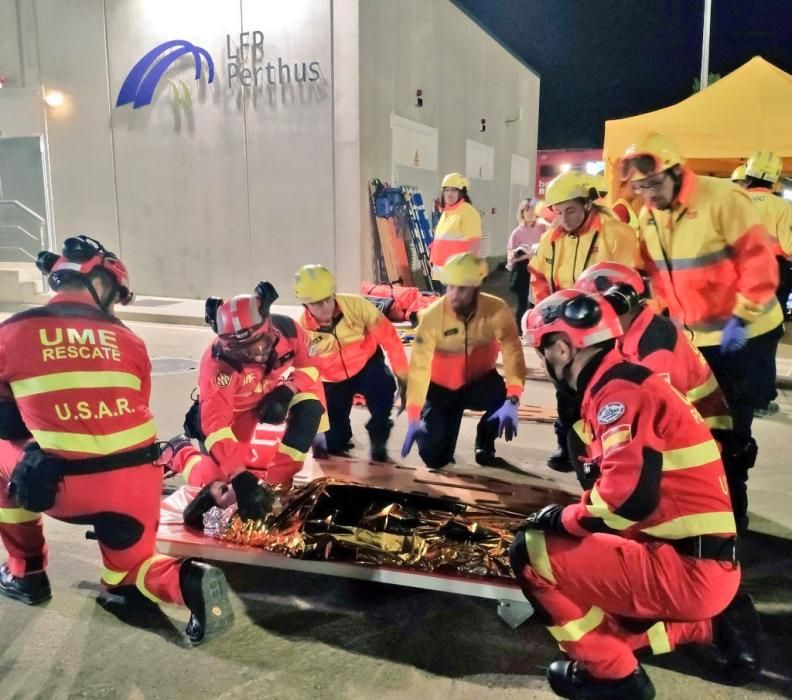 Simulacre d'accident al túnel de Pertús