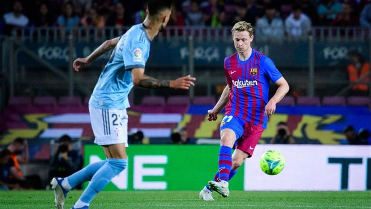 De Jong en la última victoria barcelonista frente al Celta.