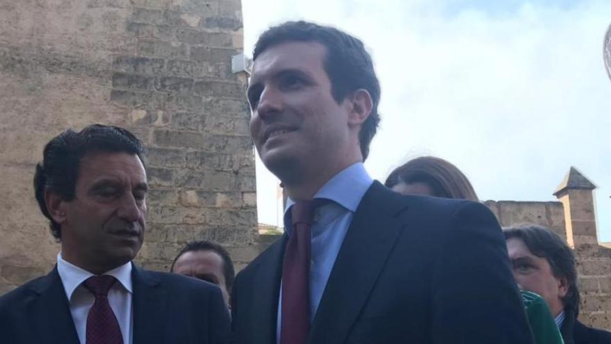 El presidente del PP, Pablo Casado, en Palma.