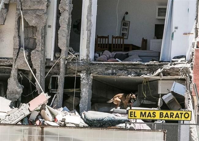 Derrumbe de un edificio de viviendas en Los Cristianos