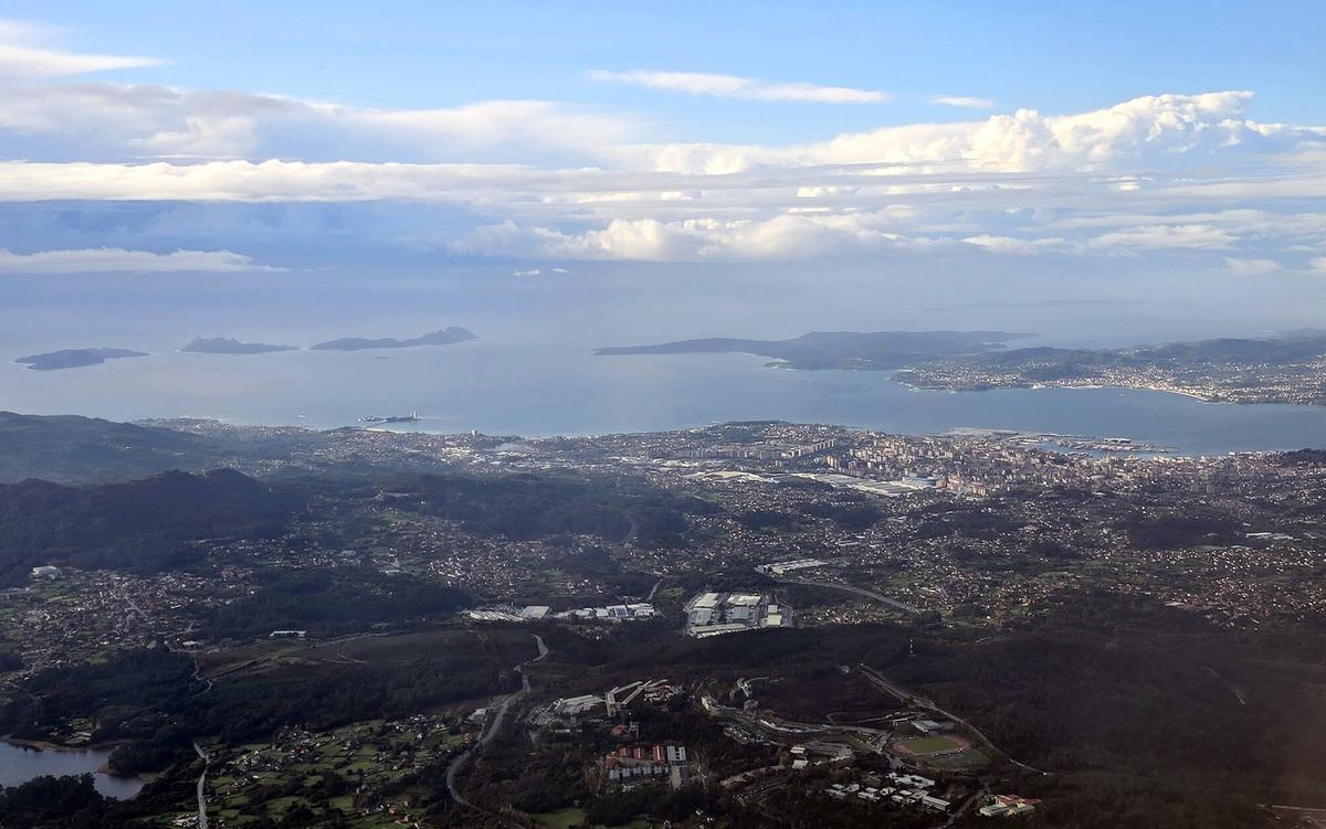 Vista aérea de la ciudad de Vigo.