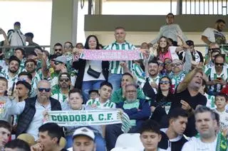 Córdoba CF-Málaga: las imágenes de la afición blanquiverde en El Arcángel