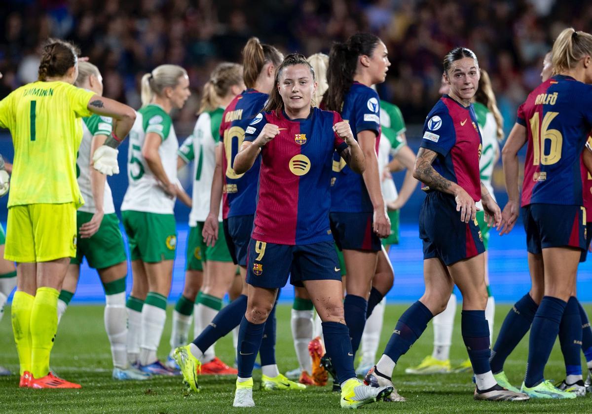 Claudia Pina anotó un doblete contra el Hammarby