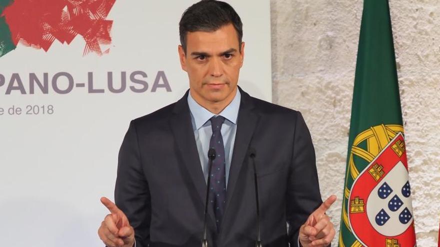 Sánchez, en la cumbre hispano-lusa de este miércoles.