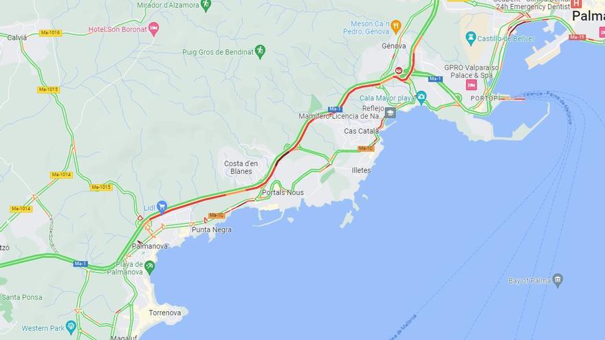 Verkehrschaos im Südwesten von Mallorca: Unfälle sorgen für stundenlangen Stau