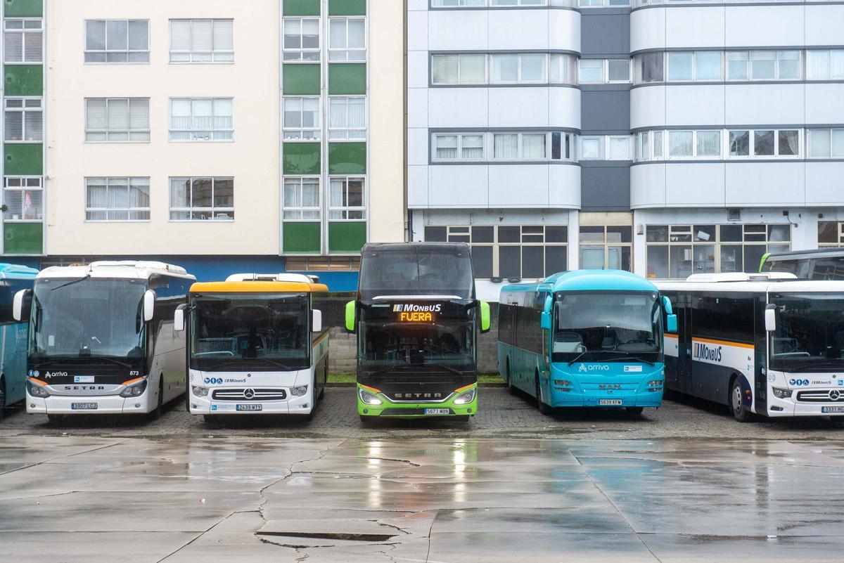 Huelga del transporte interurbano: otro día con los buses parados en la estación de A Coruña