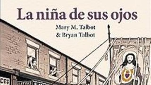 Mary y Bryan Talbot, el viernes en el Salón del cómic. A la derecha varias de sus obras; en la silueta, el protagonista de 'Grandville'.