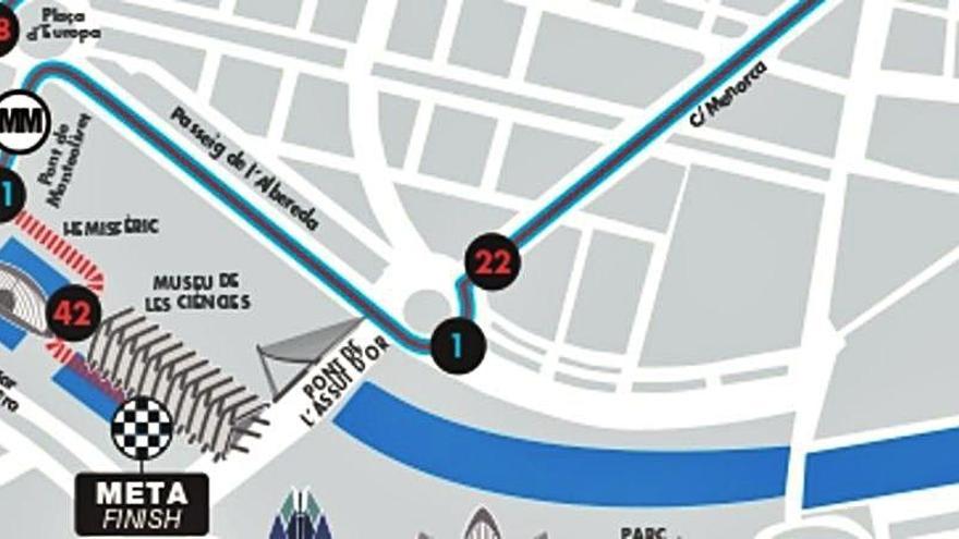 Parte del recorrido del Maratón Valencia 2020