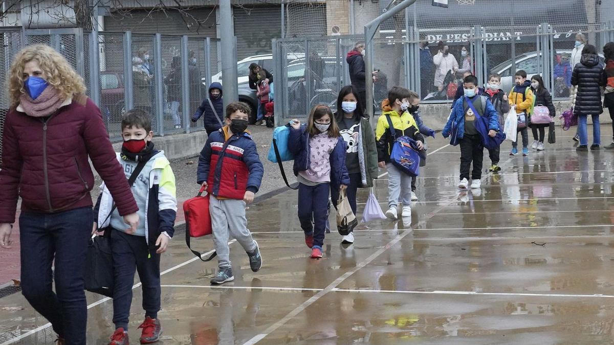 Els alumnes, aquest dilluns en la tornada a les aules