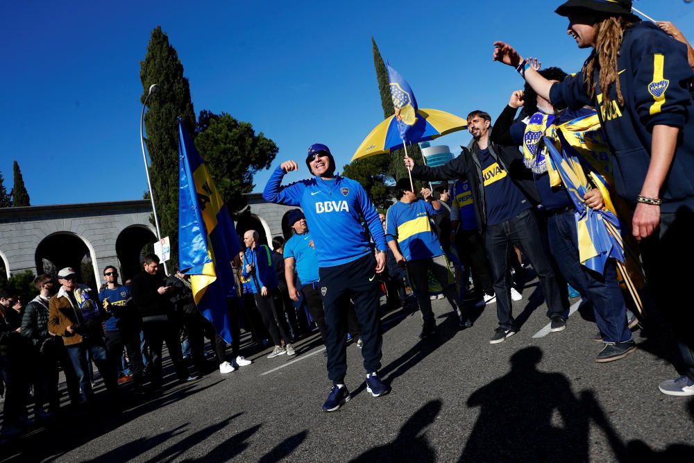 Las aficiones de River y Boca llenan Madrid