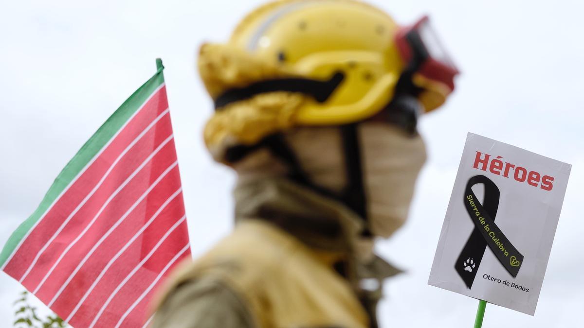 Manifestación por la gestión del fuego de la Sierra de la Culebra.