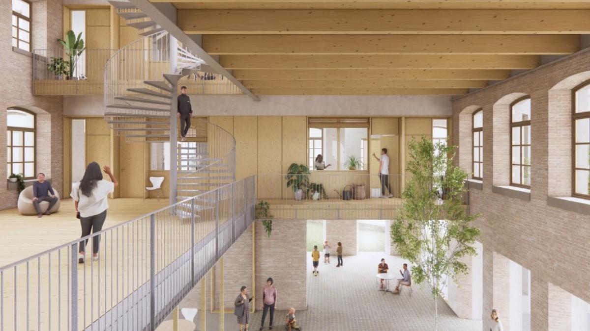 Infografía del interior del edificio tras la rehabilitación.