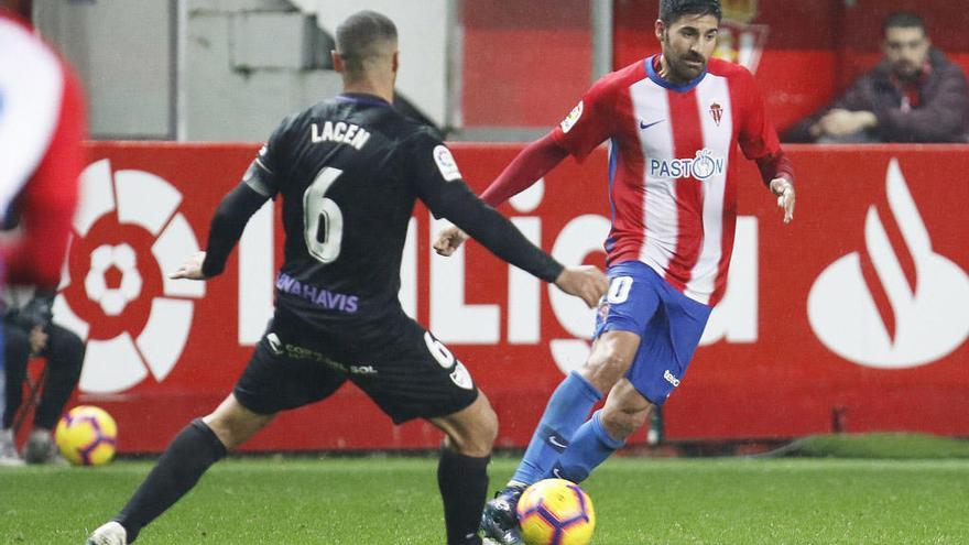 Lacen, en el partido contra el Sporting del domingo, donde ofreció un alto nivel.