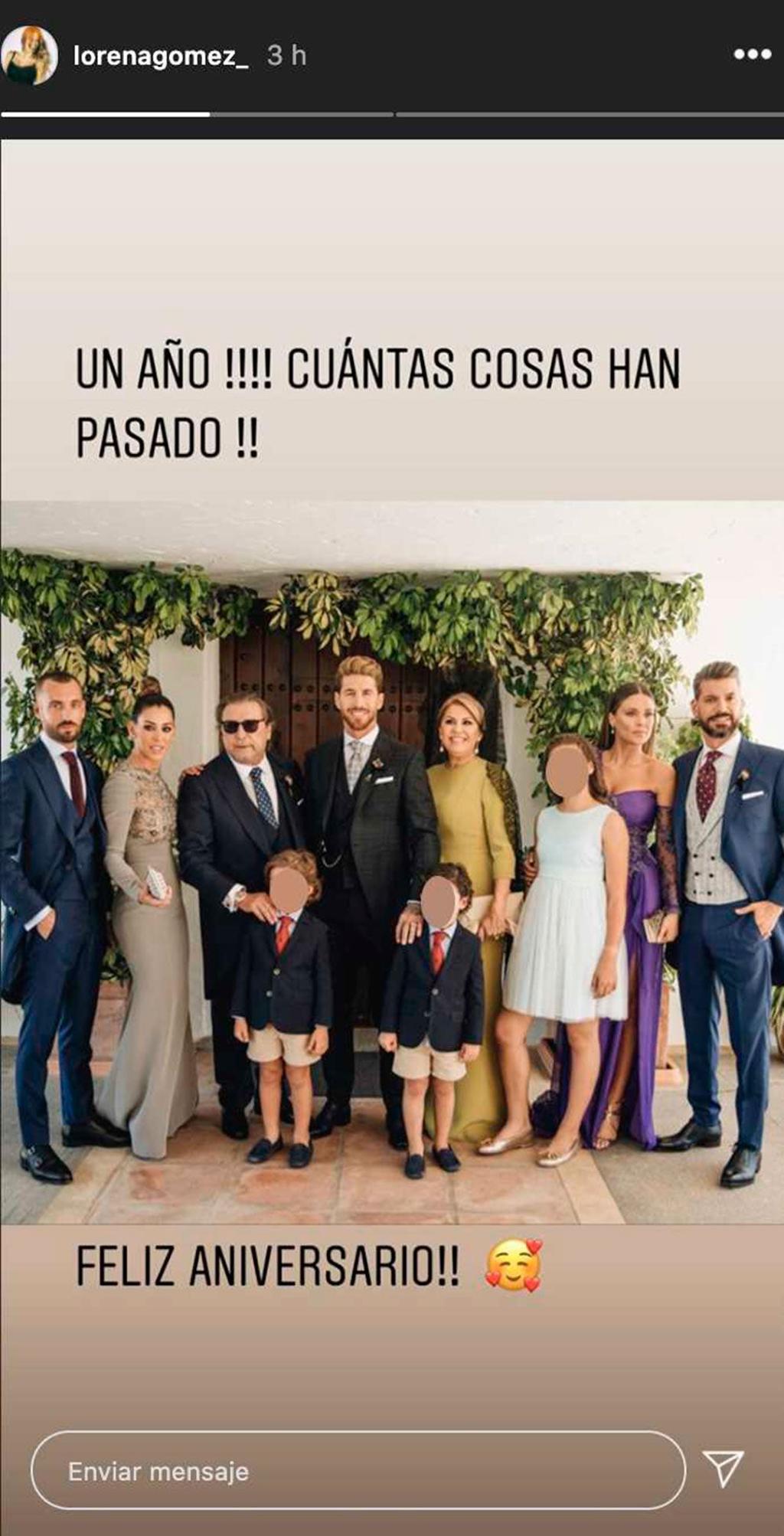 Lorena Gómez se olvida de Pilar Rubio en el aniversario de su boda.