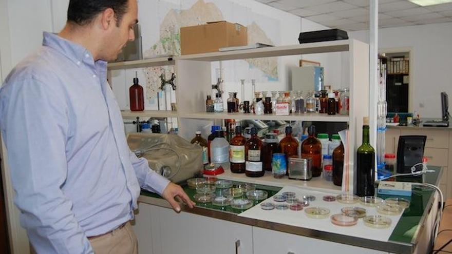 El biólogo Francisco Becerra en el laboratorio municipal de Marbella.