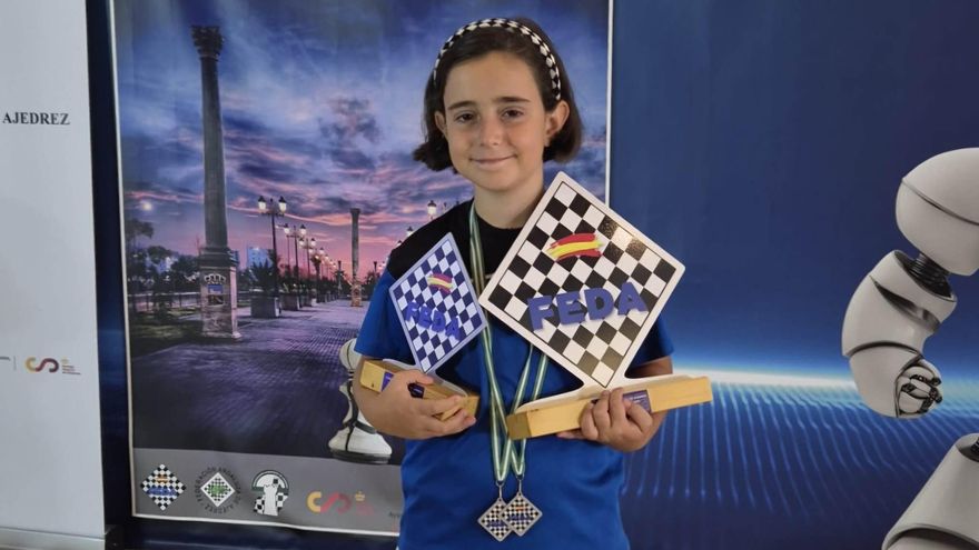 Marta Frías, la nueva promesa del ajedrez cordobés que con nueve años ya es campeona de España