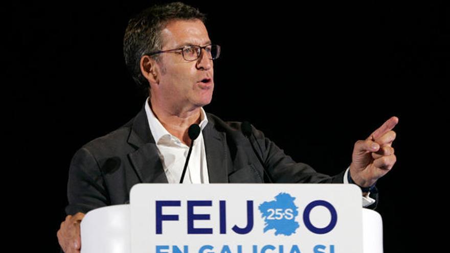 Feijóo, en un acto ayer en a Coruña. //EFE