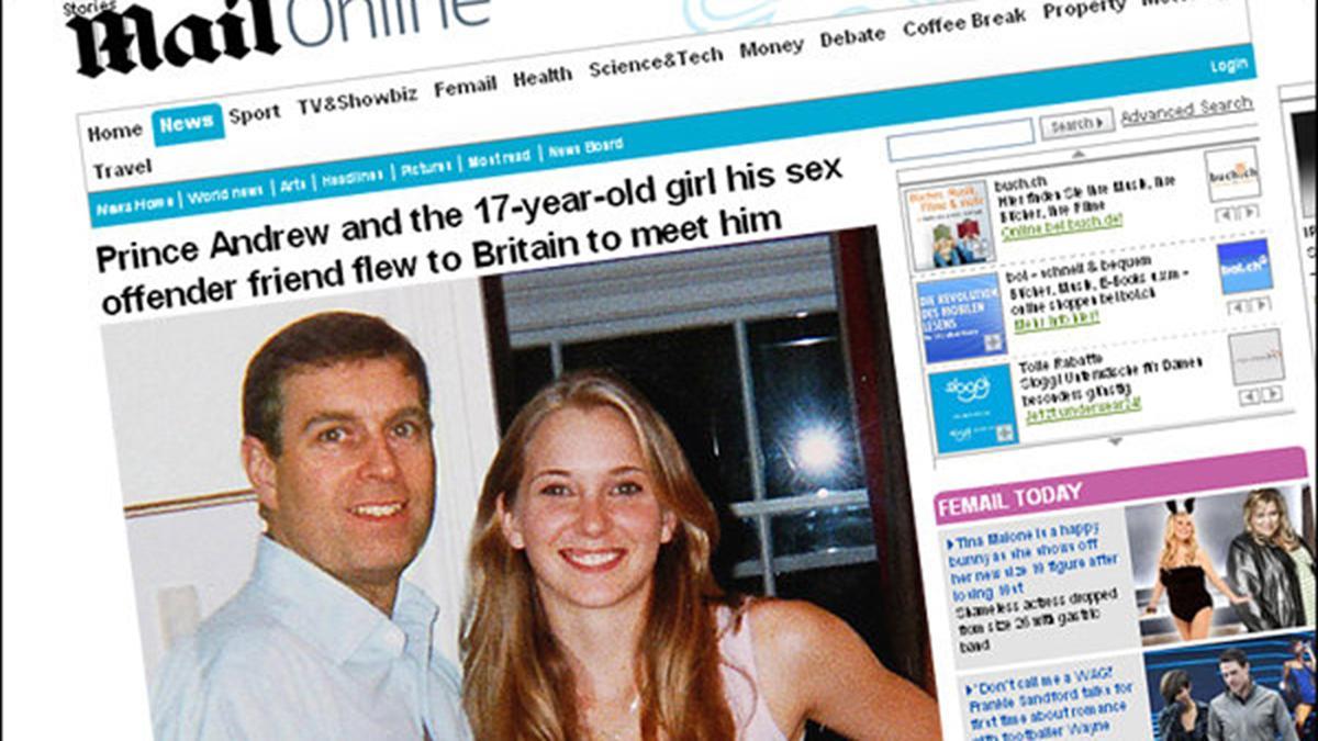 El expríncipe Andrés y Virginia Giuffre, en una foto en el diario Daily Mail