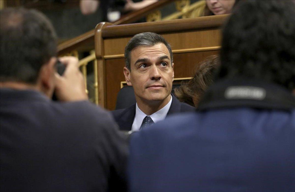 Pedro Sánchez, el segundo día del debate de la investidura fallida, el pasado julio.