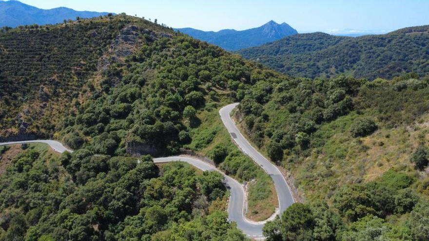Vista aérea de la carretera.