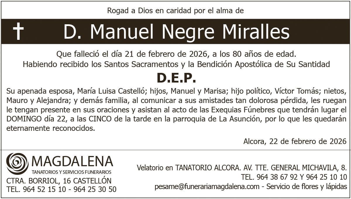 D. Manuel Negre Miralles