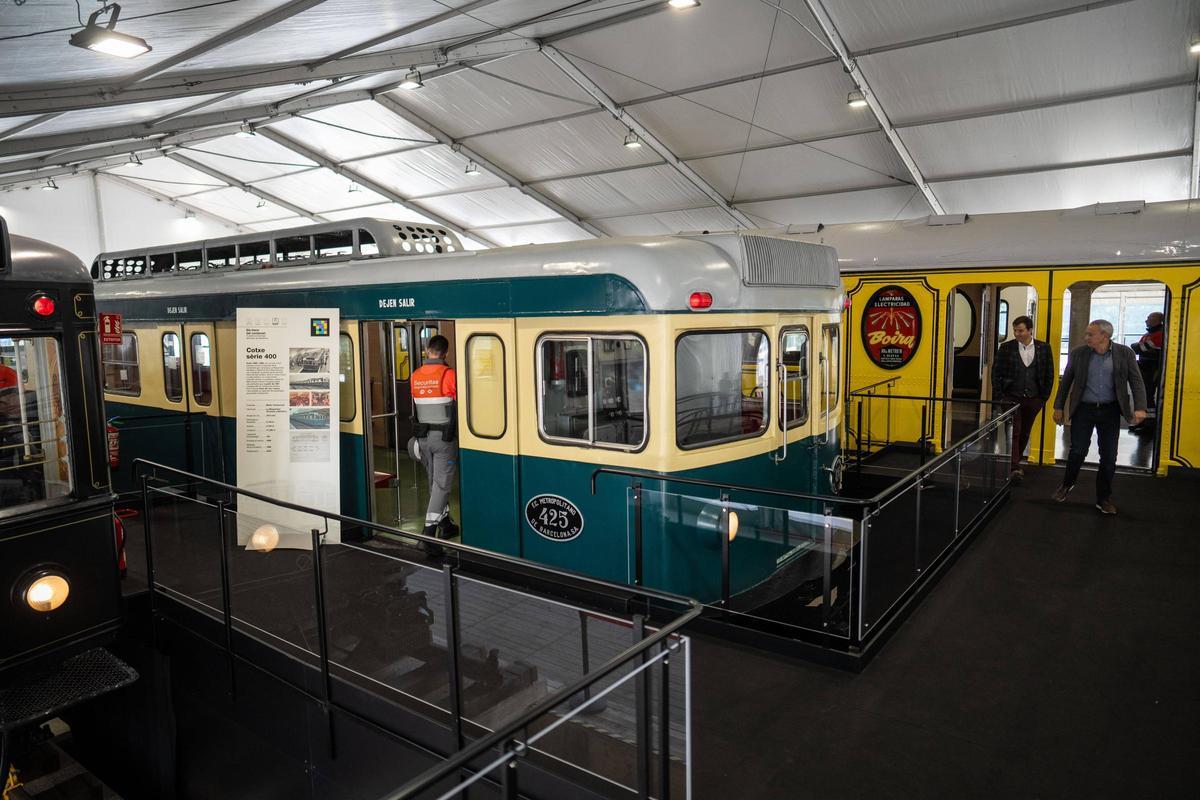 Jaume Collboni inaugura la exposición gratuita de trenes históricos restaurados por el centenario del metro