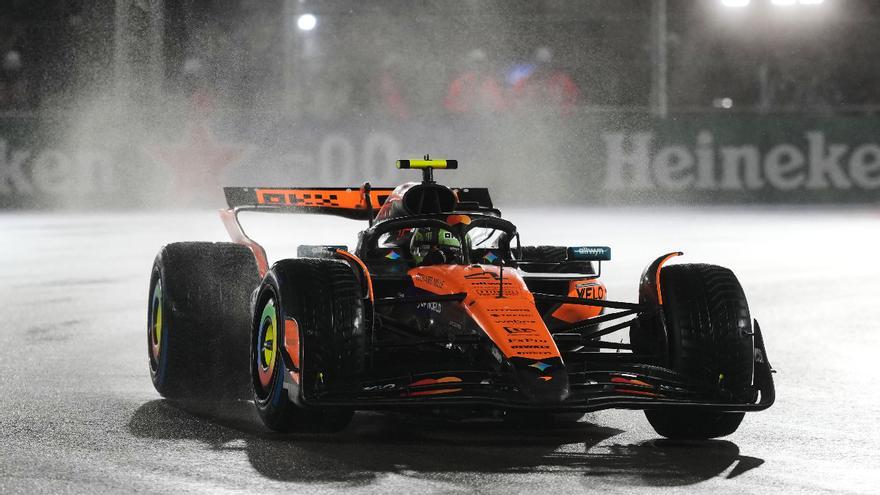 Norris se lleva una pole de riesgo extremo en Las Vegas; Sainz, tercero