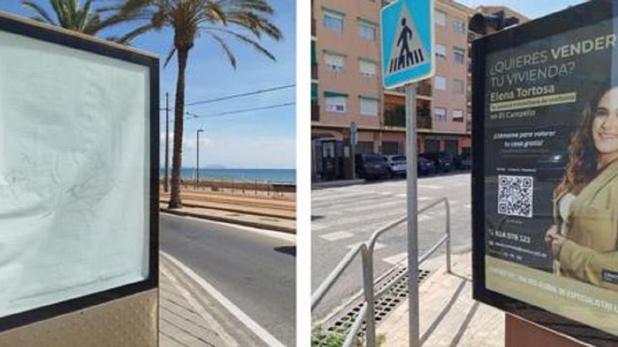 Tres años sin contrato para la publicidad en marquesinas y mupis de El Campello... ¿y llega la picaresca?