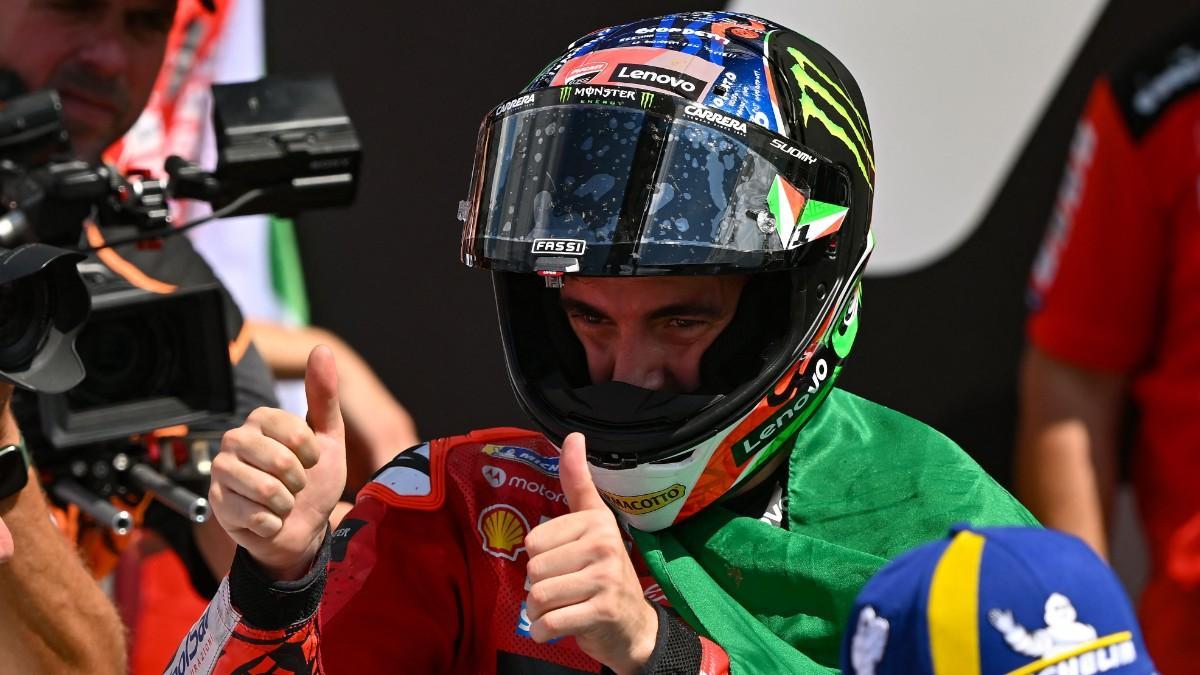 Bagnaia tras imponerse en el GP de Italia