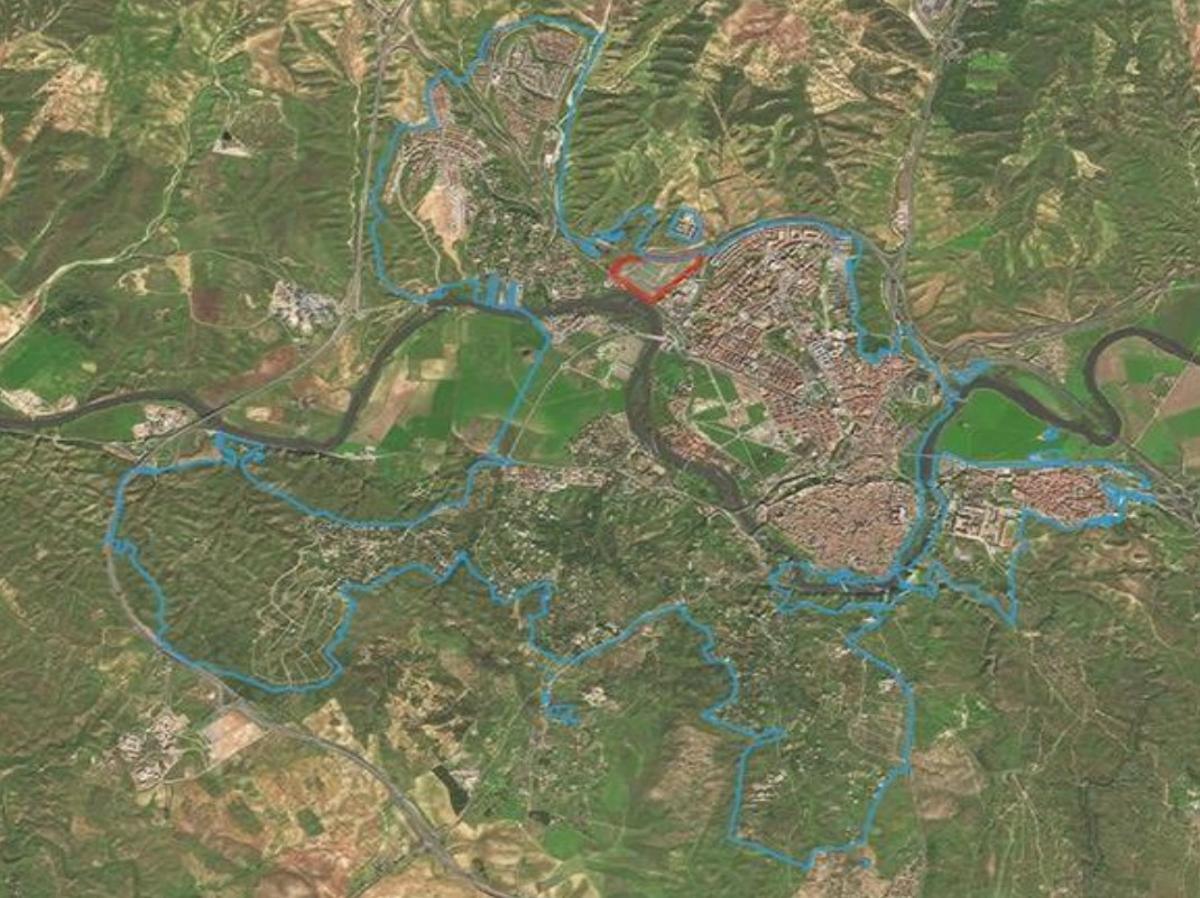 Ubicación del ámbito de actuación en relación al término municipal de Toledo