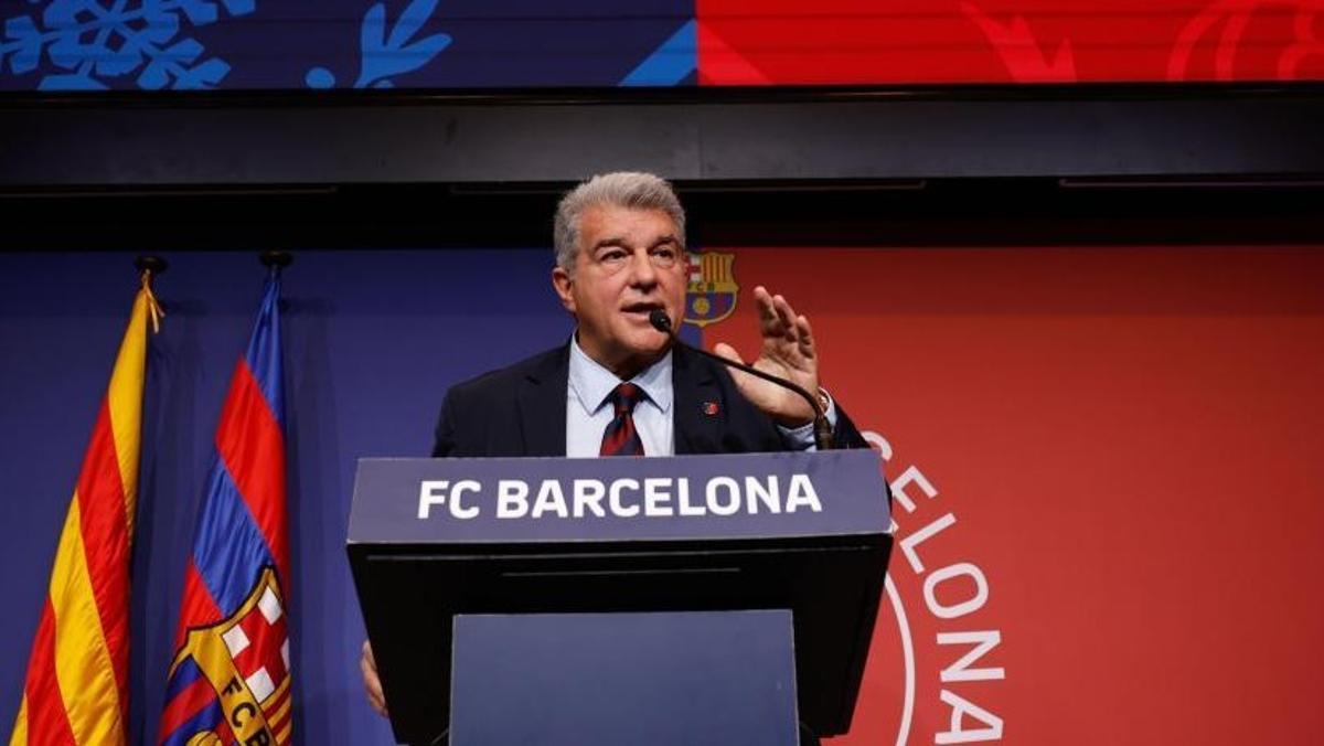 Laporta, en su discurso navideños a los medios de comunicación.