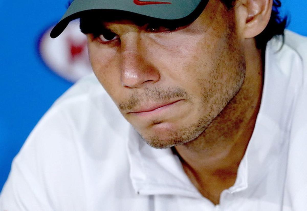 Rafa Nadal, durant la roda de premsa posterior a la final de l’Open d’Austràlia. Rafa Nadal, durant la roda de premsa posterior a la final de l’Open d’Austràlia.