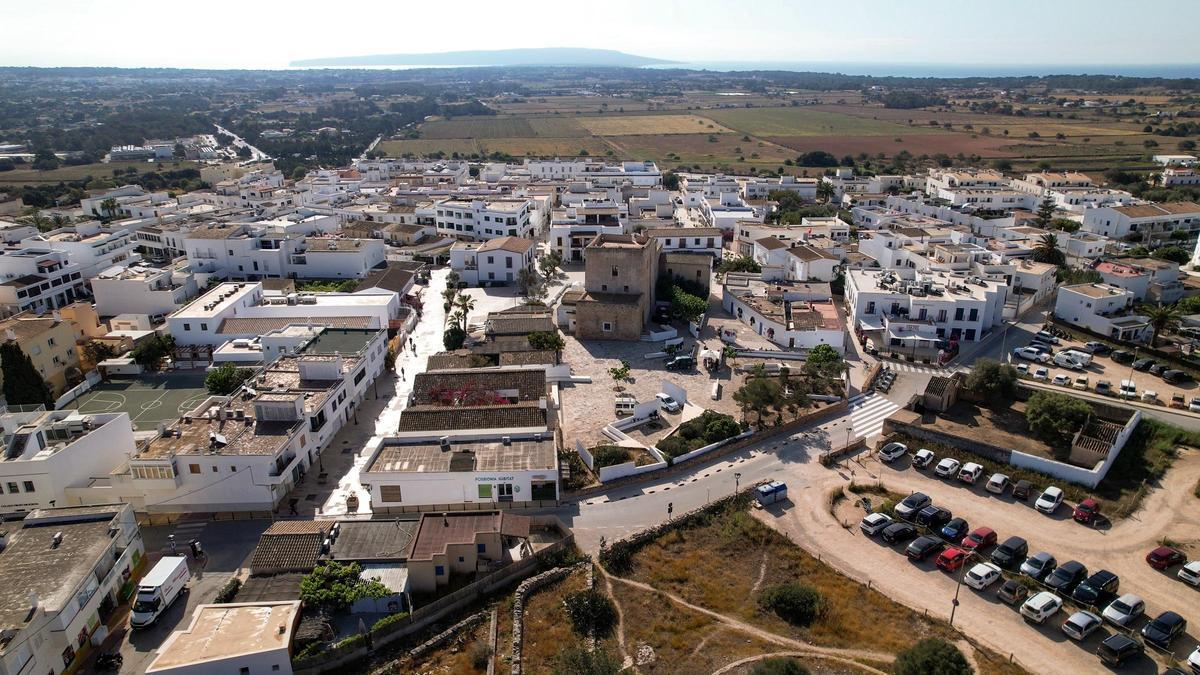 Vista aérea de Sant Francesc, en Formentera.