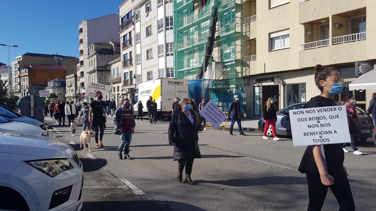 La hostelería se manifiesta en Moaña