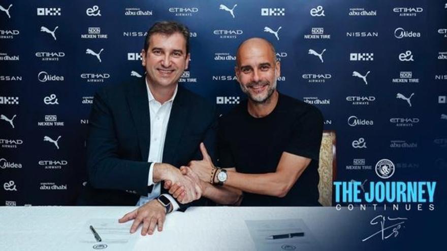 Guardiola extiende su contrato con el Manchester City hasta el 2025