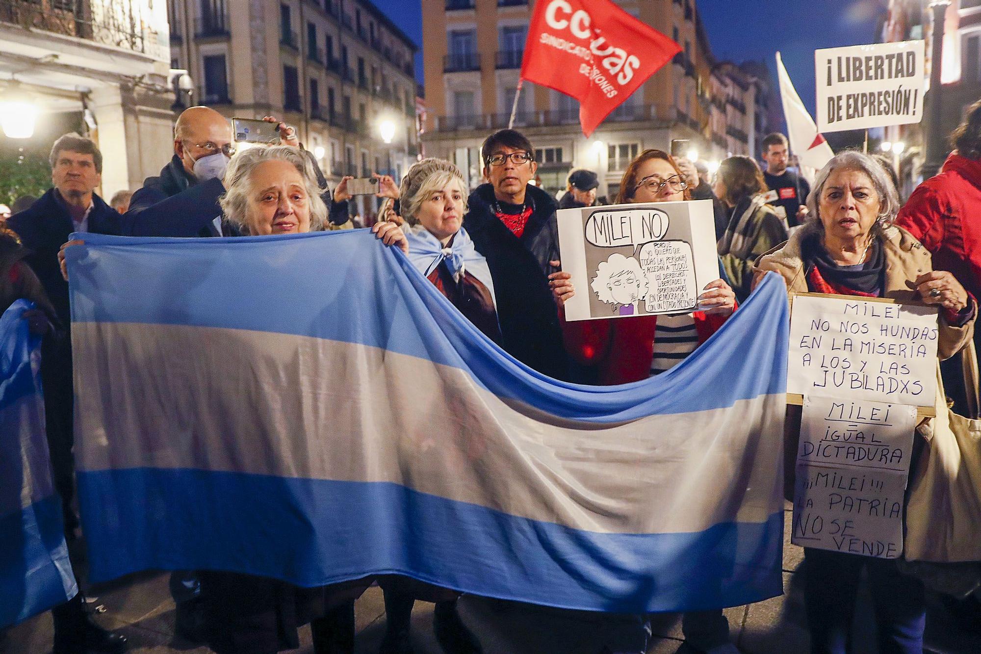 Concentración en apoyo de la jornada de huelga general en Argentina