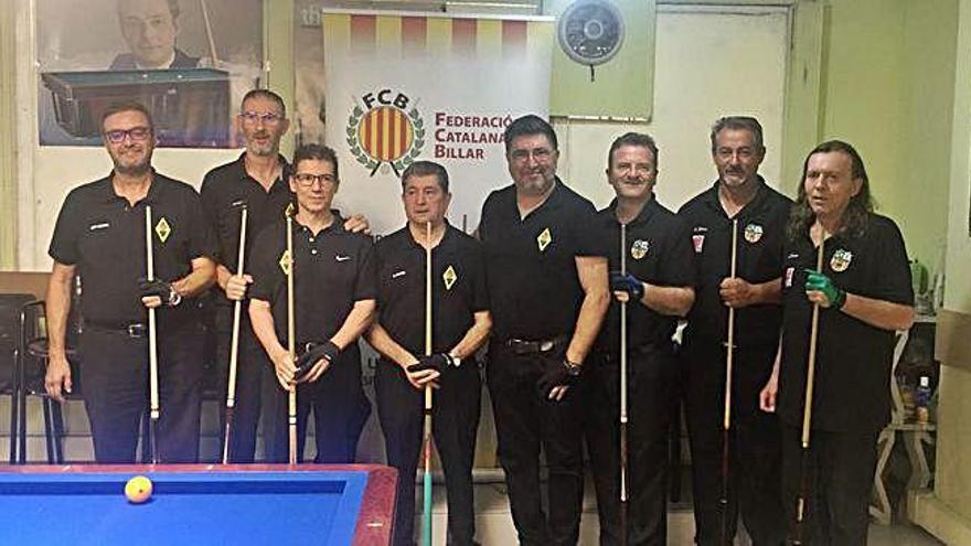 Els vuit participants en el Campionat de Catalunya de Biatló a les instal·lacions del CB Manresa