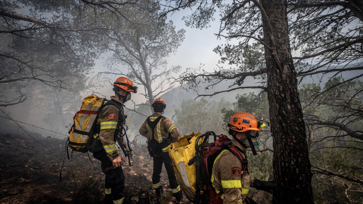 Dentro del incendio en Baix Ebre: los bomberos trabajan a contra reloj en el incendio forestal en Paüls