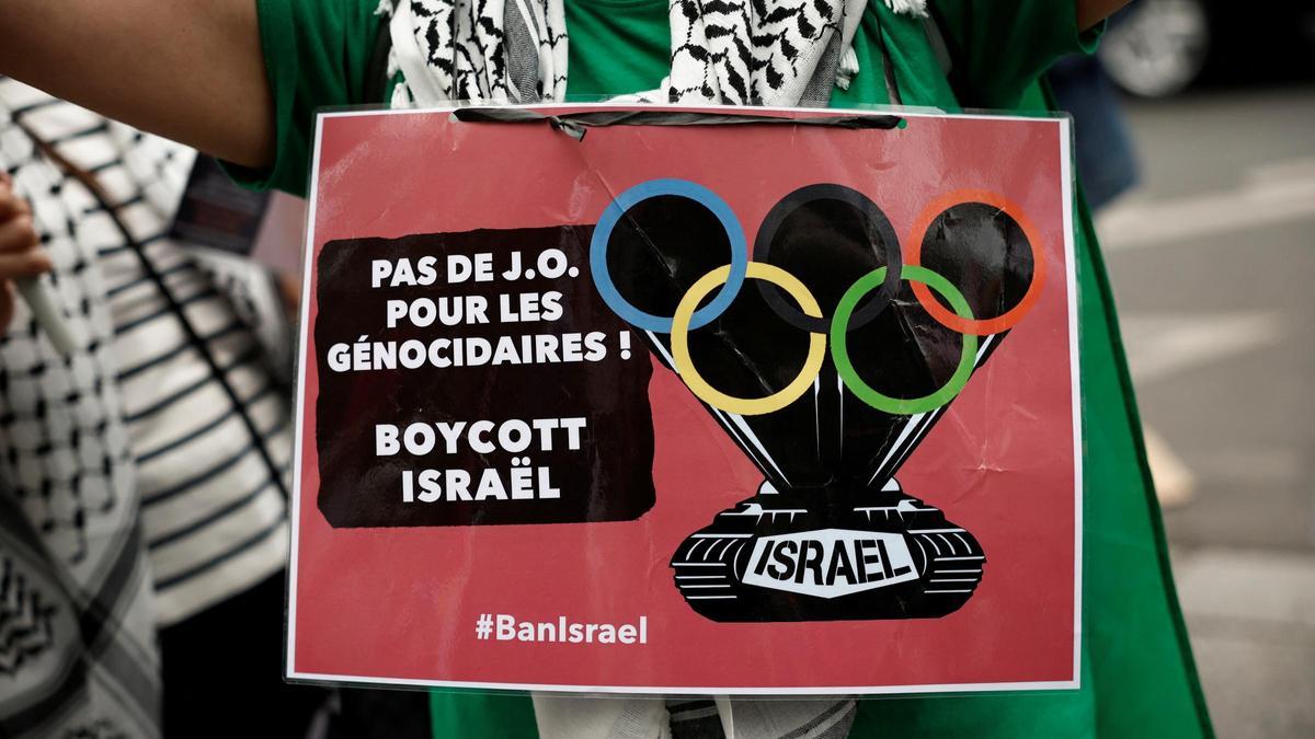 Protesta propalestina para pedir un boicot a Israel, en París.