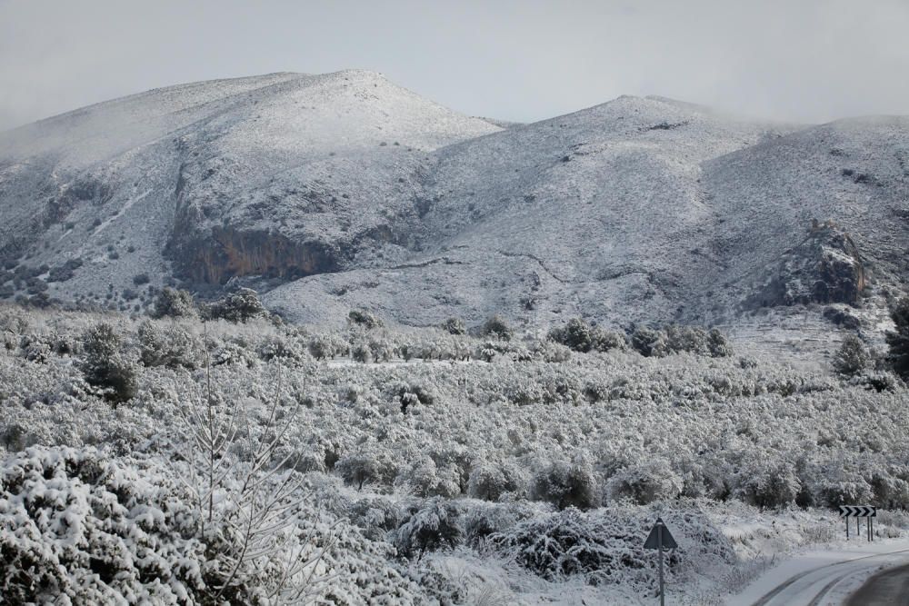 La nieve cubre la comarca de l'Alcoià