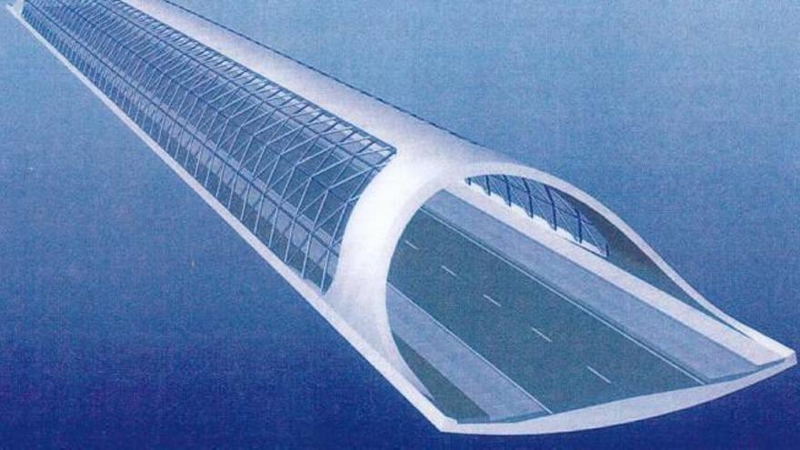 Diseño del puente previsto para la vaguada.