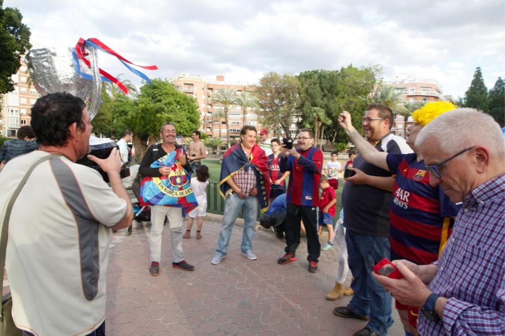 Celebración del título de Liga del Barcelona en Murcia