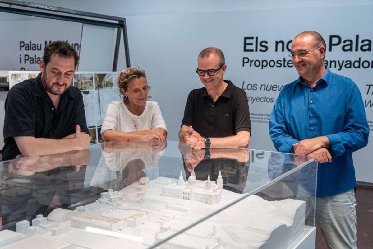 Arquiectos responsables de los tres proyectos que renovarán la Fira de Barcelona, el pasado miércoles en la sede de la antigua editorial Gustavo Gili. Arquiectos responsables de los tres proyectos que renovarán la Fira de Barcelona, el pasado miércoles en la sede de la antigua editorial Gustavo Gili.