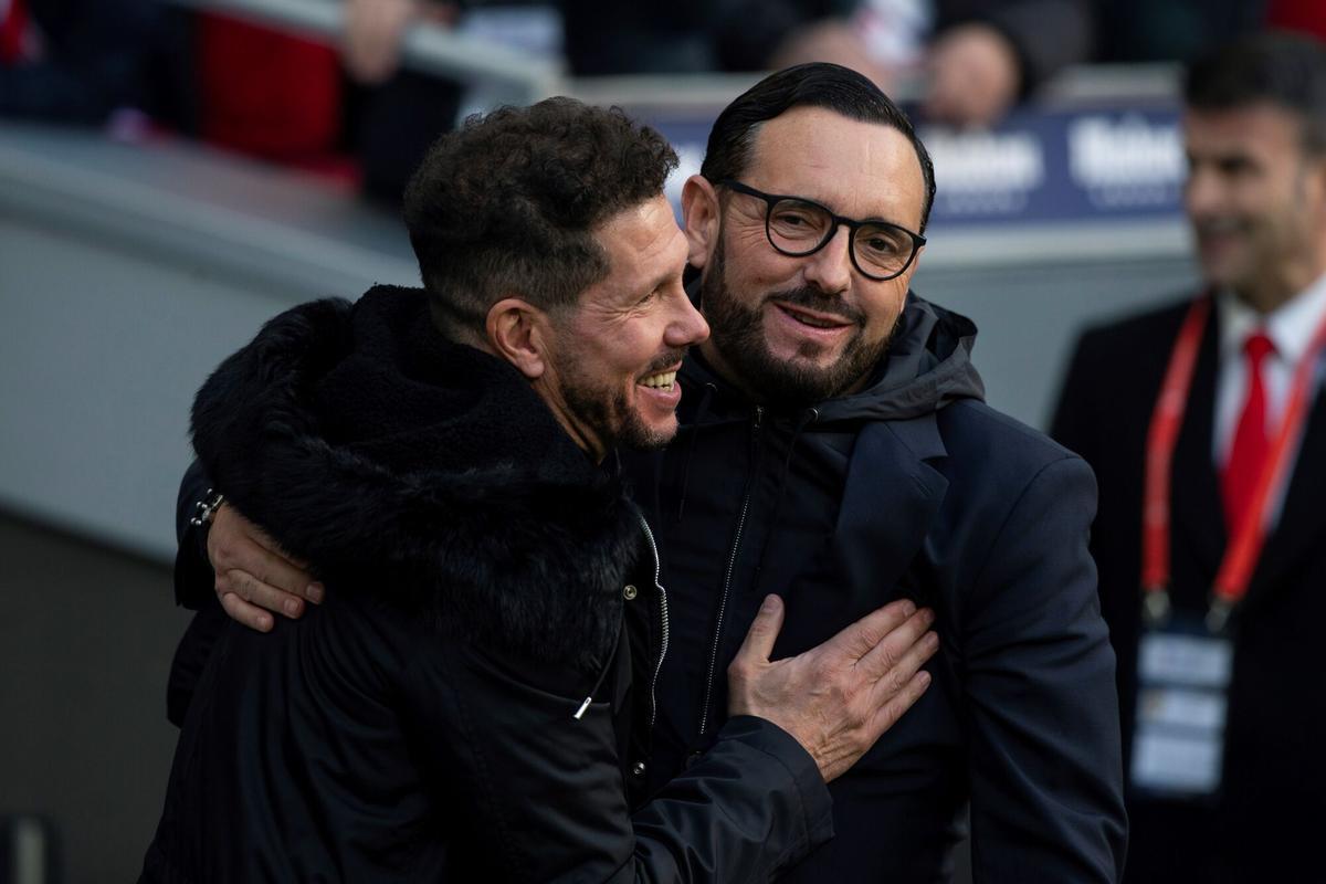 Simeone y Bordalás, en una foto de archivo.