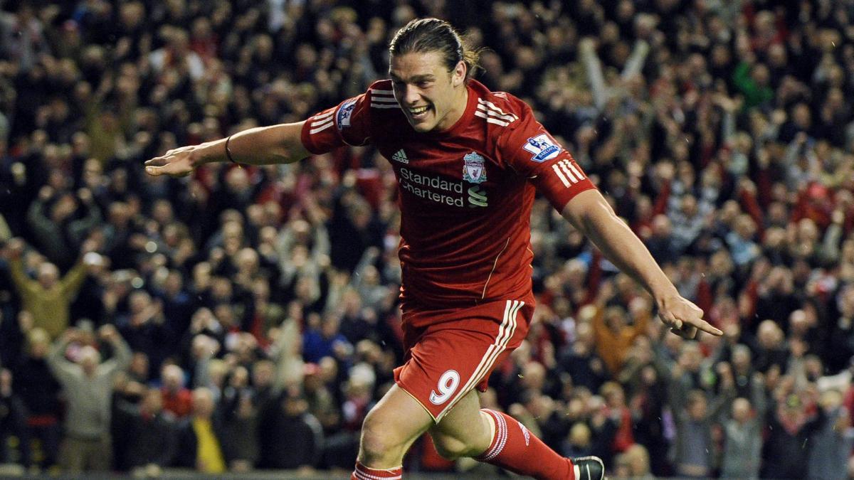 Andy Carroll, celebrando un gol con el Liverpool
